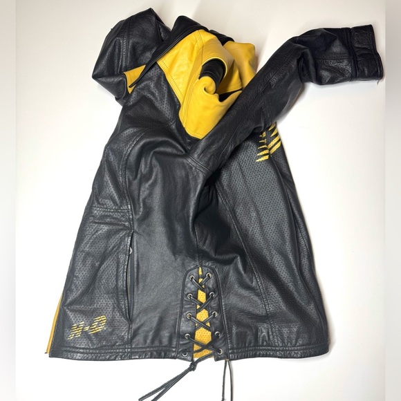 Harley Davidson Women’s Leather Jacket  ELECTRA Perforated w Laces Size- Medium - Picture 8 of 11